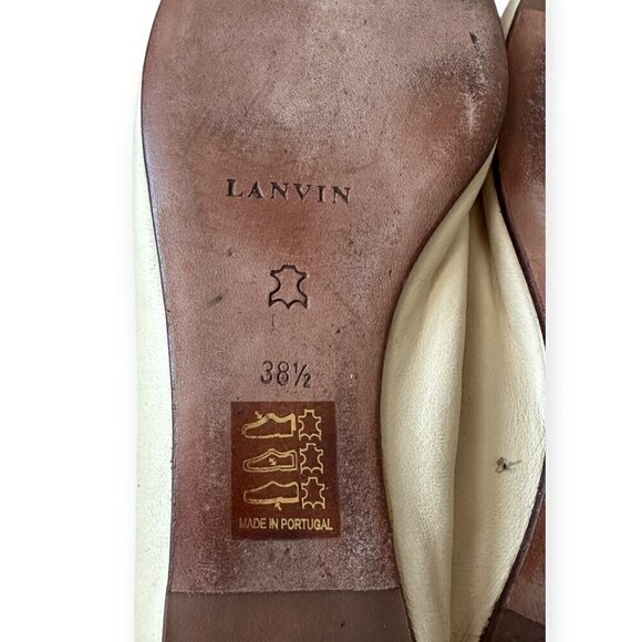 Lanvin signature ballet flats in Cream Soft Leather, Size 38.5 EU - Picture 12 of 13